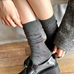 Socks*Boogzel Clothing Cozy Red and Grey Patterned Socks