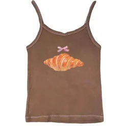 Y2K Tops*Boogzel Clothing Croissant Print Y2K Tank Top