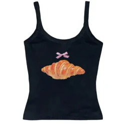 Y2K Tops*Boogzel Clothing Croissant Print Y2K Tank Top