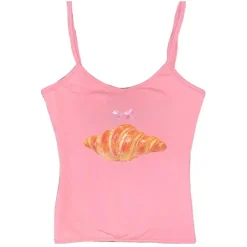 Y2K Tops*Boogzel Clothing Croissant Print Y2K Tank Top