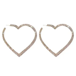Earrings*Boogzel Clothing Crystal Heart Hoop Earrings