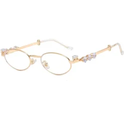 Sunglasses*Boogzel Clothing Crystal Metal Oval Sunglasses