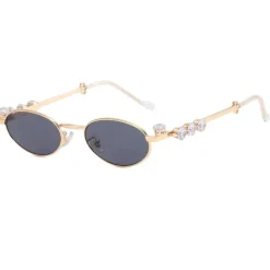 Sunglasses*Boogzel Clothing Crystal Metal Oval Sunglasses