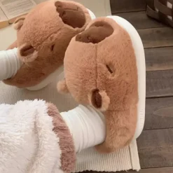 Mad*Boogzel Clothing Cute Capybara Slippers Brown