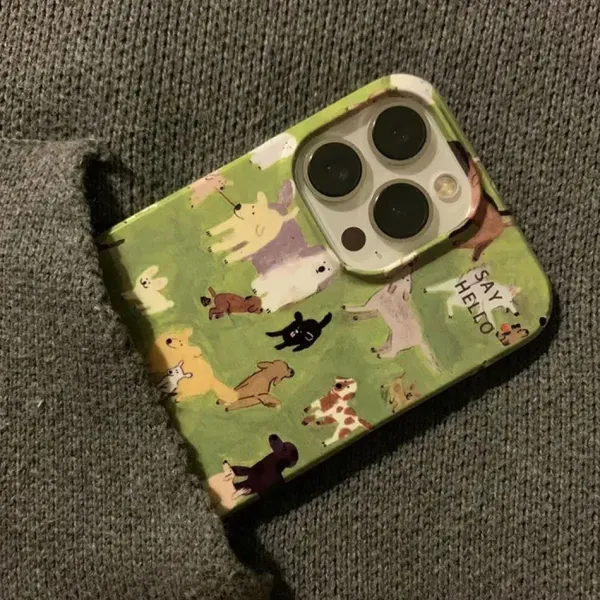 Iphone Cases*Boogzel Clothing Cute Dogs Pattern iPhone Case Green
