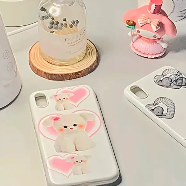 Iphone Cases*Boogzel Clothing Cute Puppy iPhone Case White/pink