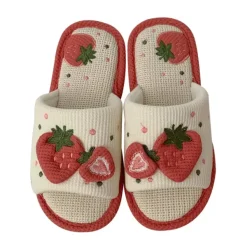 Mad*Boogzel Clothing Cute Strawberry Slippers Red