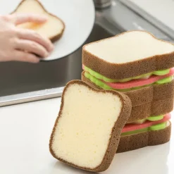 Aesthetic Kitchen|Aesthetic Room Decor*Boogzel Clothing Cute Toast Dishwashing Sponge Brown