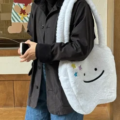 Bags & Purses*Boogzel Clothing Cute Tooth Plush Tote White