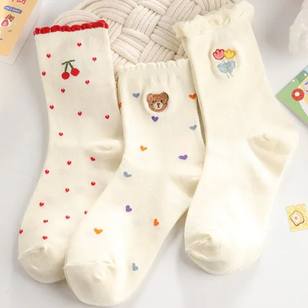 Socks*Boogzel Clothing Cutie Embroidered Socks
