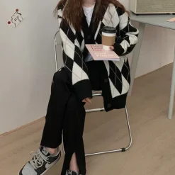 Argyle Sweaters & Vests|Knit Cardigans*Boogzel Clothing Cutie Secrets Argyle Cardigan