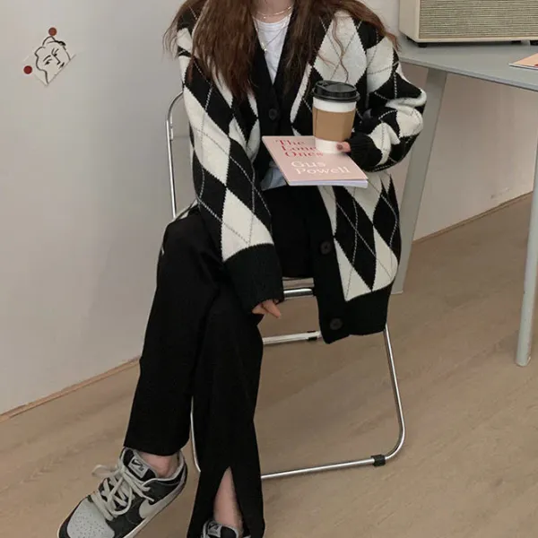 Argyle Sweaters & Vests|Knit Cardigans*Boogzel Clothing Cutie Secrets Argyle Cardigan