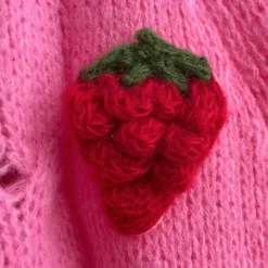 Knit Cardigans*Boogzel Clothing 3D Strawberry Pattern Cardigan