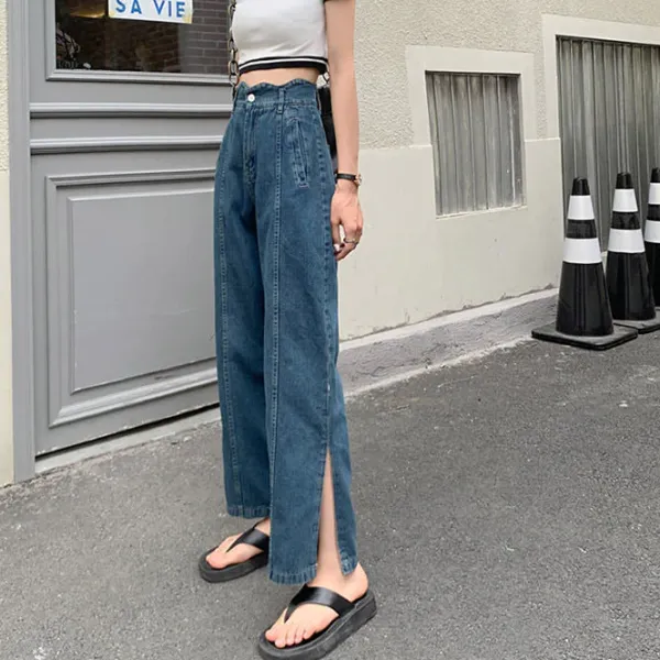 Jeans*Boogzel Clothing Dakota Slit Jeans Blue