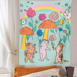 Posters / Tapestry*Boogzel Clothing Dancing Cats Wall Tapestry