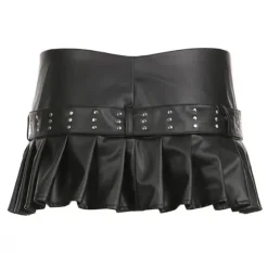 Skirts*Boogzel Clothing Danger Zone Leather Micro Skirt Black