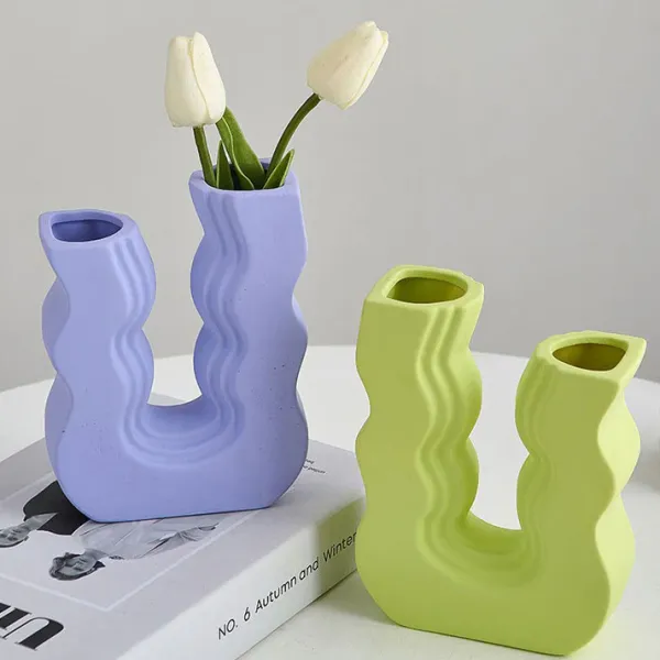 Flower Vases|Aesthetic Room Decor*Boogzel Clothing Danish Pastel Wave Flower Vase