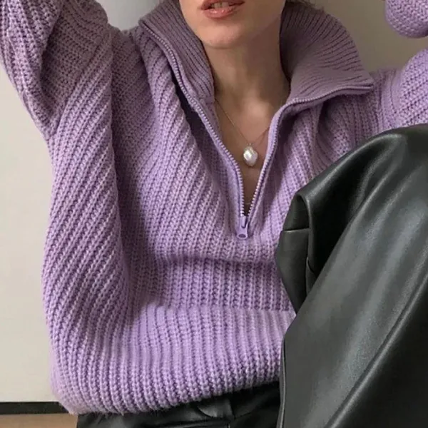 Sweaters*Boogzel Clothing Danish Pastel Zip Up Jumper