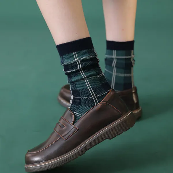 Socks*Boogzel Clothing Dark Academia Plaid Socks