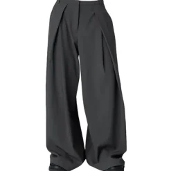 Mens|Pants & Trousers*Boogzel Clothing Dark Academia Wide-Leg Pants Grey