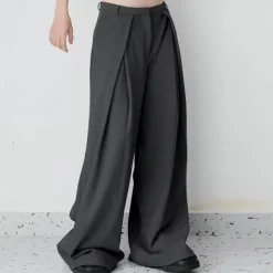 Mens|Pants & Trousers*Boogzel Clothing Dark Academia Wide-Leg Pants Grey
