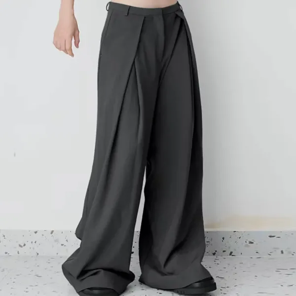 Mens|Pants & Trousers*Boogzel Clothing Dark Academia Wide-Leg Pants Grey
