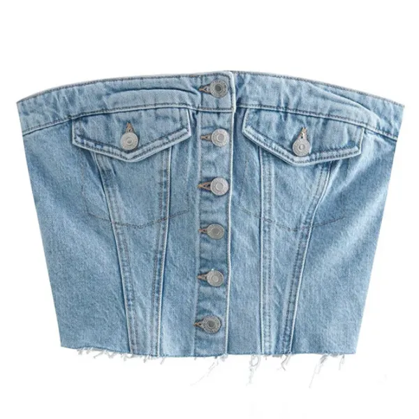 Y2K Tops|Corset Tops*Boogzel Clothing Denim Corset Top Blue