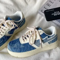 Classics|Aesthetic Sneakers*Boogzel Clothing Denim Heart Aesthetic Sneakers Blue