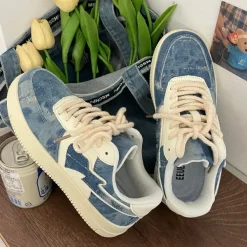 Classics|Aesthetic Sneakers*Boogzel Clothing Denim Heart Aesthetic Sneakers Blue