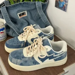 Classics|Aesthetic Sneakers*Boogzel Clothing Denim Heart Aesthetic Sneakers Blue