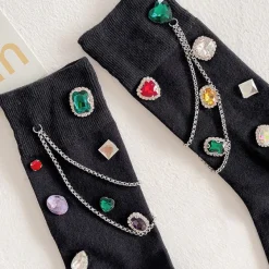 Socks*Boogzel Clothing Diamonds Socks Black