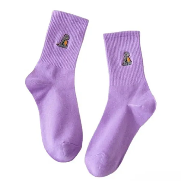 Socks*Boogzel Clothing Dino Embroidery Pastel Socks