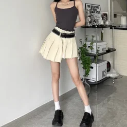 Skirts*Boogzel Clothing Distressed Mini Skirt Beige