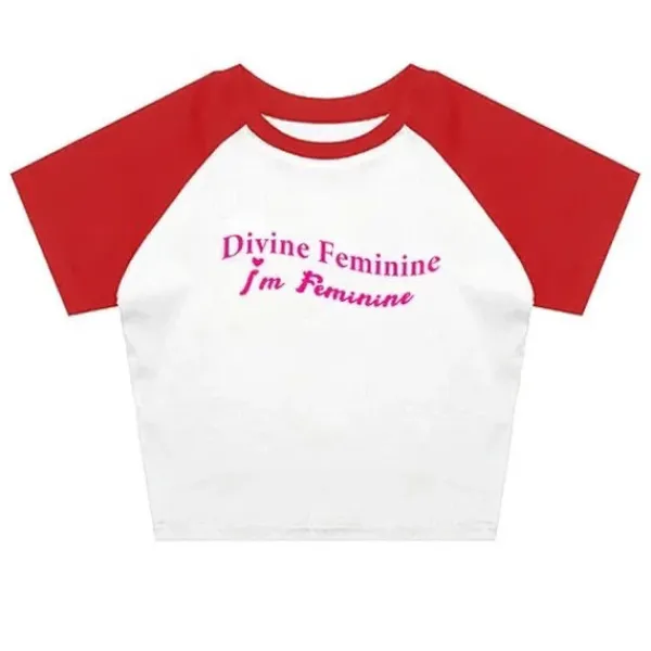 Y2K Tops|Aesthetic T-Shirts & Graphic Tees*Boogzel Clothing Divine Feminine Baby Tee