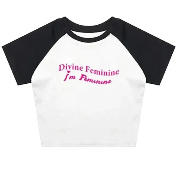 Y2K Tops|Aesthetic T-Shirts & Graphic Tees*Boogzel Clothing Divine Feminine Baby Tee