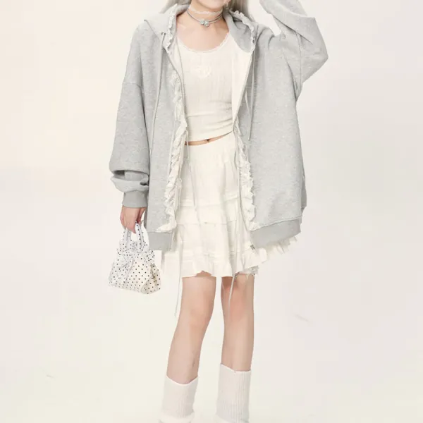 Hoodies*Boogzel Clothing Divine Feminine Coquette Ruffle Hoodie