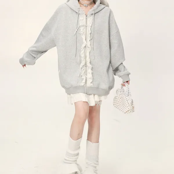 Hoodies*Boogzel Clothing Divine Feminine Coquette Ruffle Hoodie