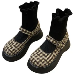 Classics|Sandals / Mary Janes*Boogzel Clothing Dogtooth Check Sock Sandals