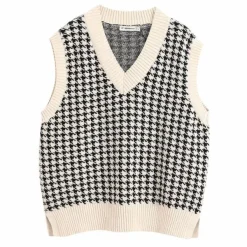 Knit Vests*Boogzel Clothing Dogtooth Check Vest