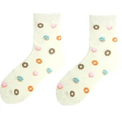 Socks*Boogzel Clothing Donut Print Socks White