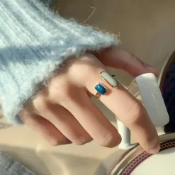 Rings*Boogzel Clothing Double Stone Aesthetic Ring Gold