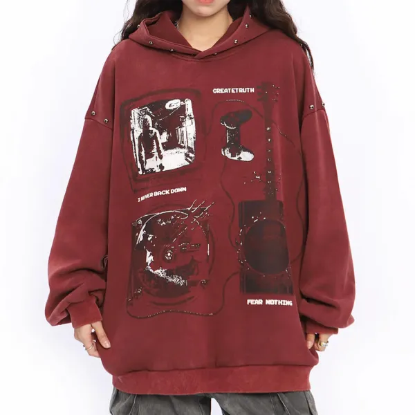 Hoodies*Boogzel Clothing Downtown Girl Aesthetic Oversized Hoodie