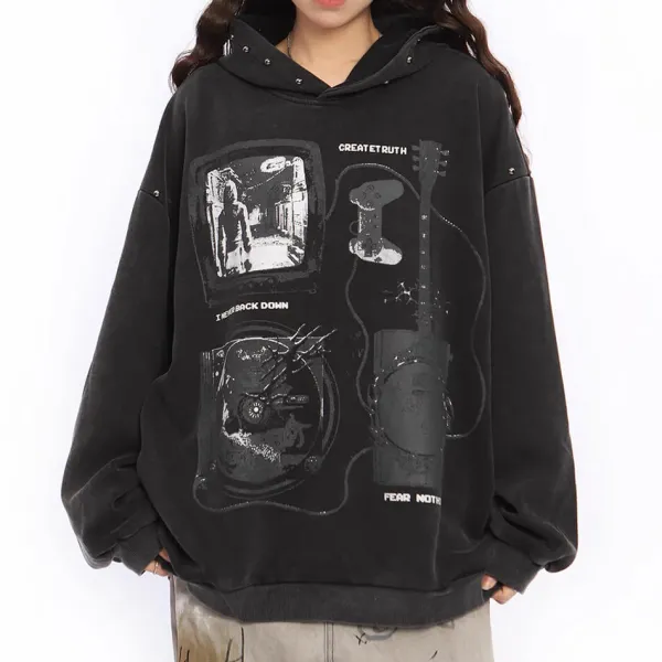 Hoodies*Boogzel Clothing Downtown Girl Aesthetic Oversized Hoodie