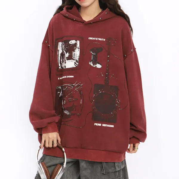 Hoodies*Boogzel Clothing Downtown Girl Aesthetic Oversized Hoodie