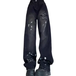 Jeans*Boogzel Clothing Downtown Girl Star Jeans Black