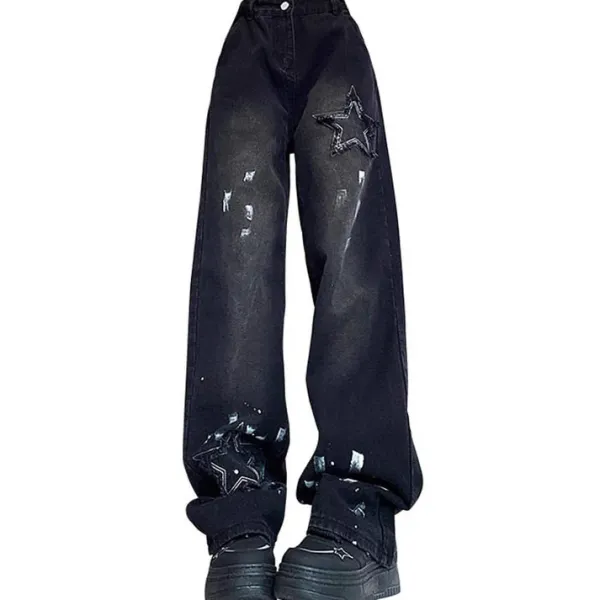 Jeans*Boogzel Clothing Downtown Girl Star Jeans Black