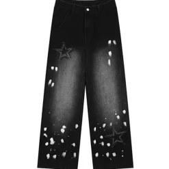 Jeans*Boogzel Clothing Downtown Girl Star Jeans Black