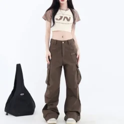 Pants & Trousers*Boogzel Clothing Downtown Girl Cargo Pants Brown