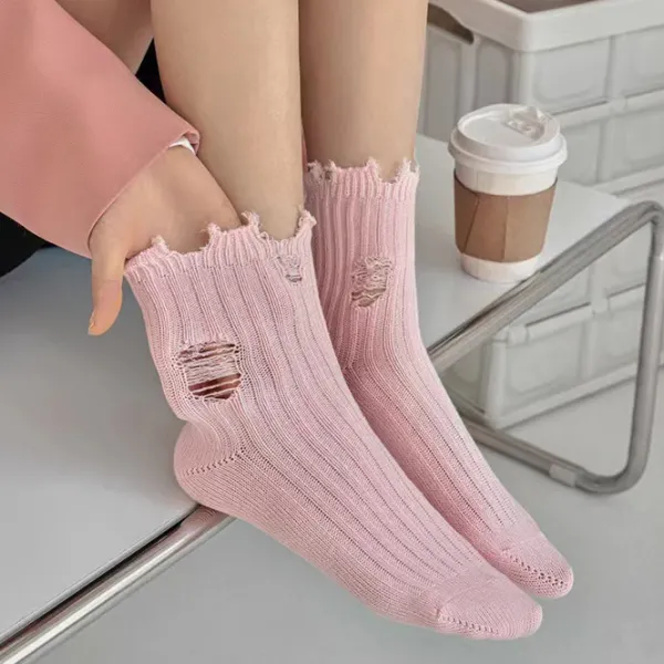 Socks*Boogzel Clothing Downtown Girl Destroyed Socks