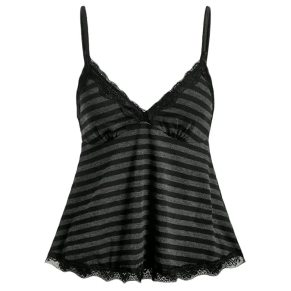 Y2K Tops*Boogzel Clothing Downtown Girl Striped Tank Top Grey/black